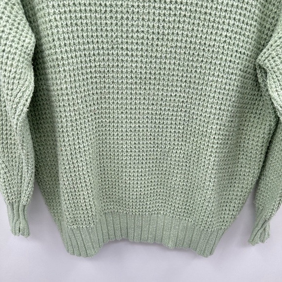 AMERICAN EAGLE Oversized green-brown large knit woman bohemian casual sweaters - Picture 4 of 16